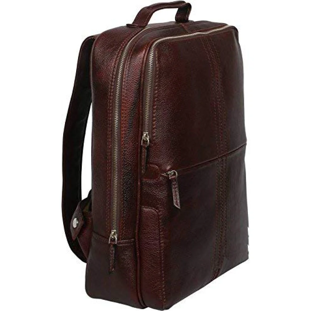 15 inch Leather Laptop Backpack - Brown