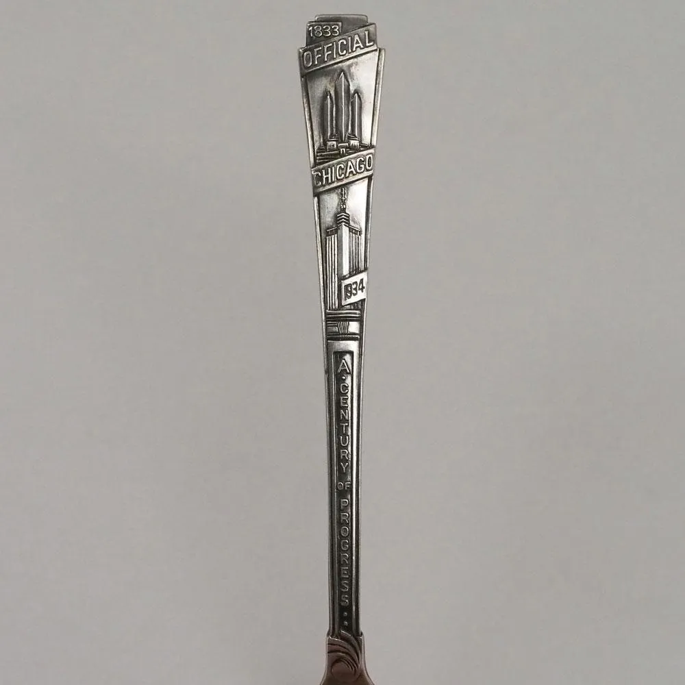 1933 Chicago World Fair Century of Progress Sterling Souvenir Spoon