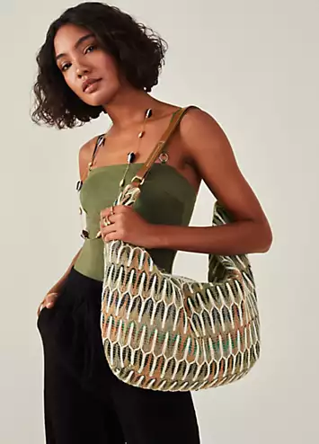 Accessorize Embroidered Scoop Shoulder Bag | Grattan