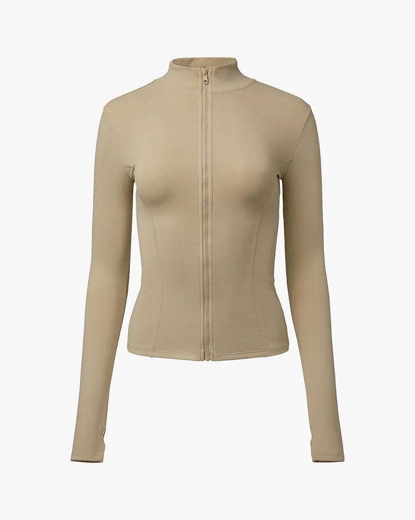 Active Zip Up Jacket | Taupe