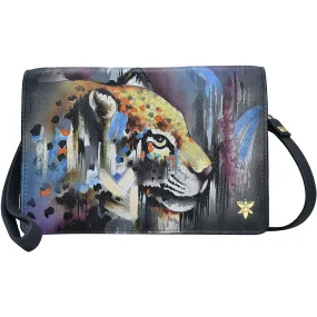 Anuschka Organizer Crossbody Abstract Leopard Leather