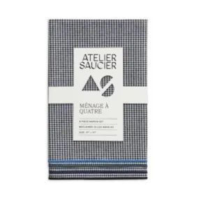 Atelier Saucier Noir Royale Napkins, Set of 4