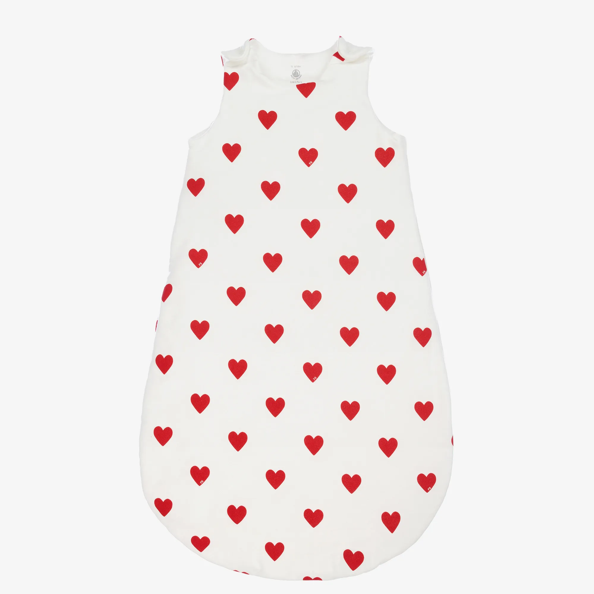 Baby Girls White Hearts Sleeping Bag 