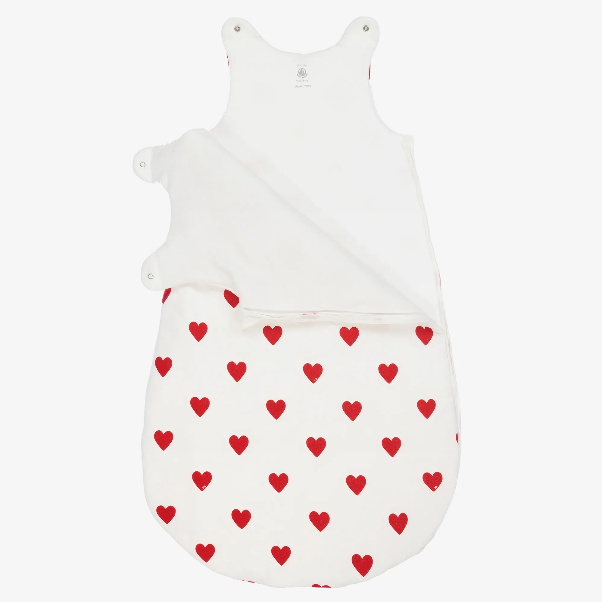 Baby Girls White Hearts Sleeping Bag 