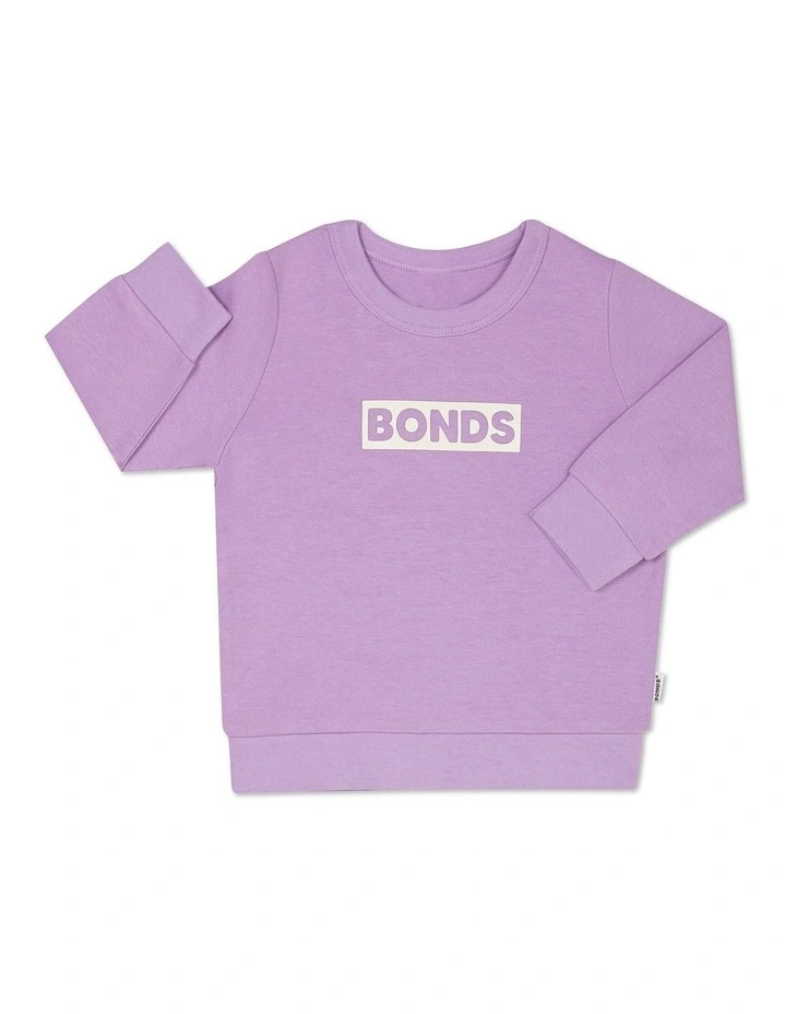 Baby Tech Sweats Pullover in Cotton Purple Pansy