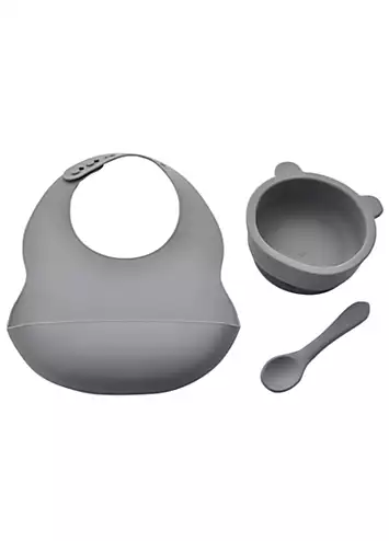 Bambino Silicone Feeding Set Bib, Bowl & Spoon | Kaleidoscope