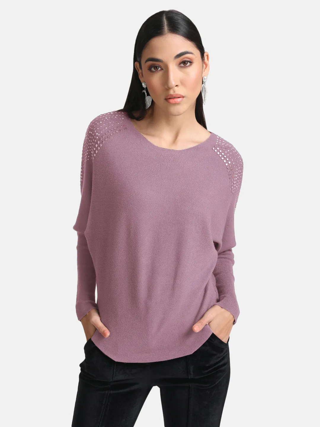 Batwing Pullover With Heat Studs