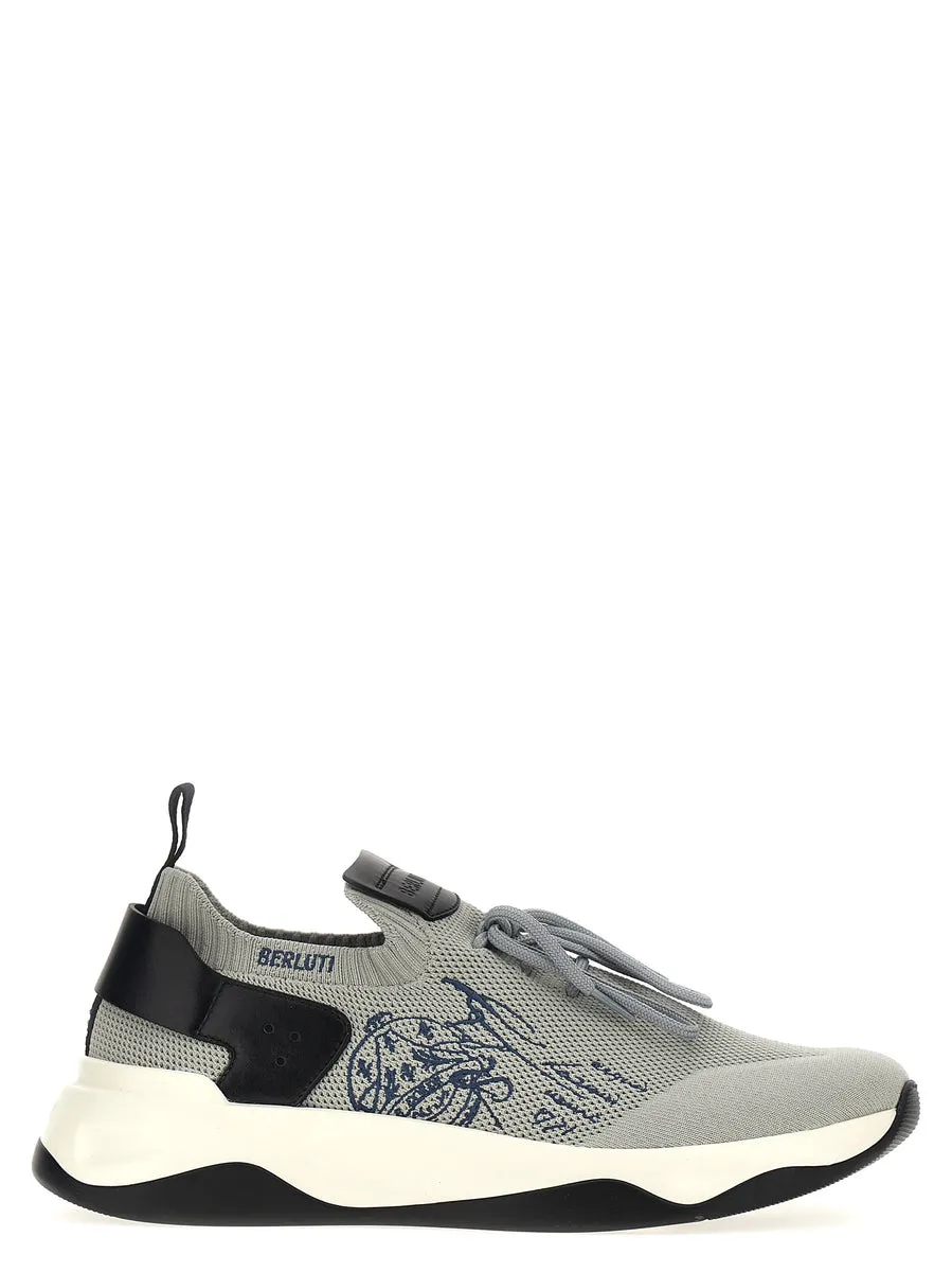 Berluti    Berluti Embroidery Knit Sneakers