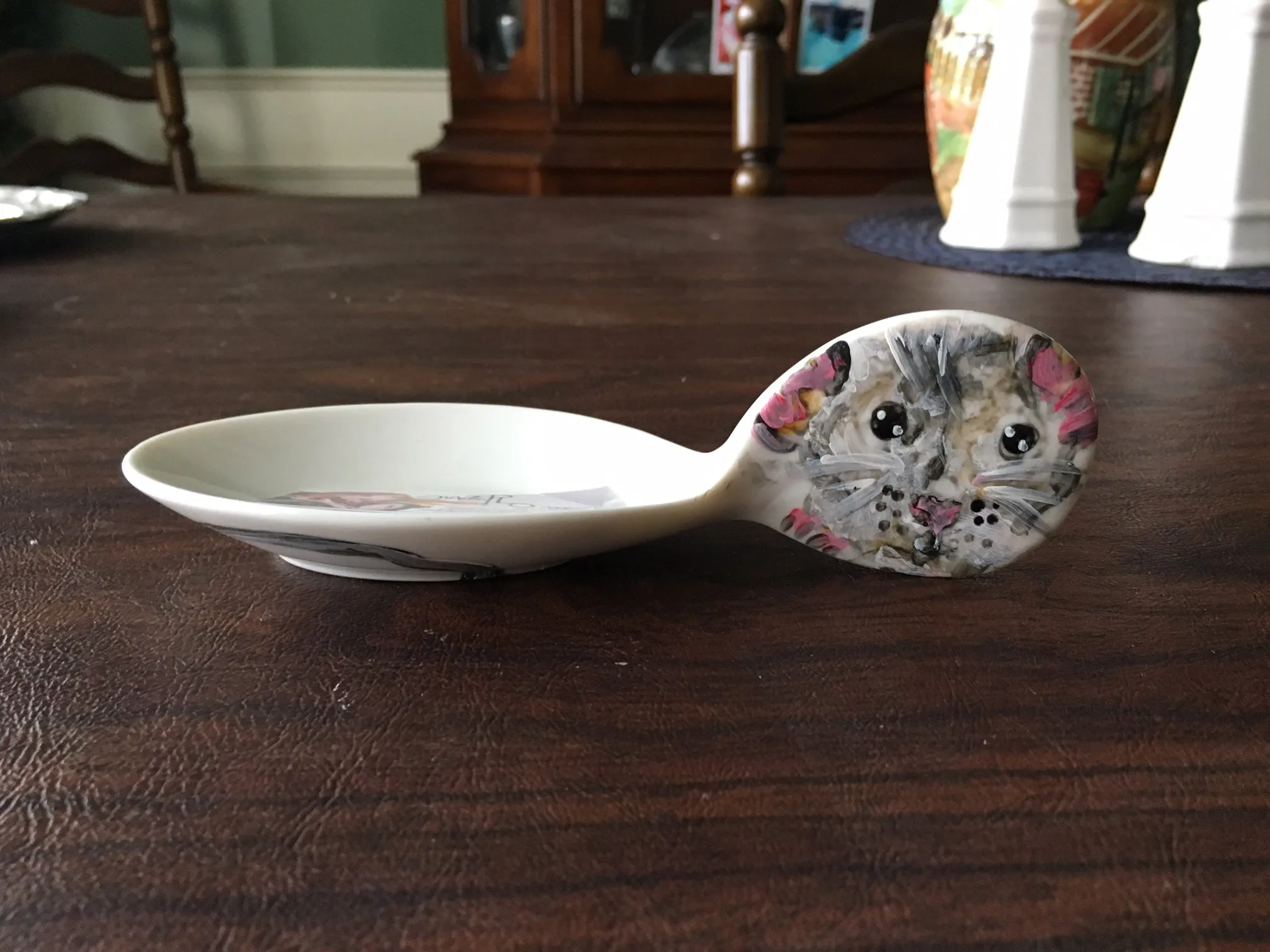 BIRDS (and more):  Hand-painted Porcelain Tasting Spoon/Spoon Rests