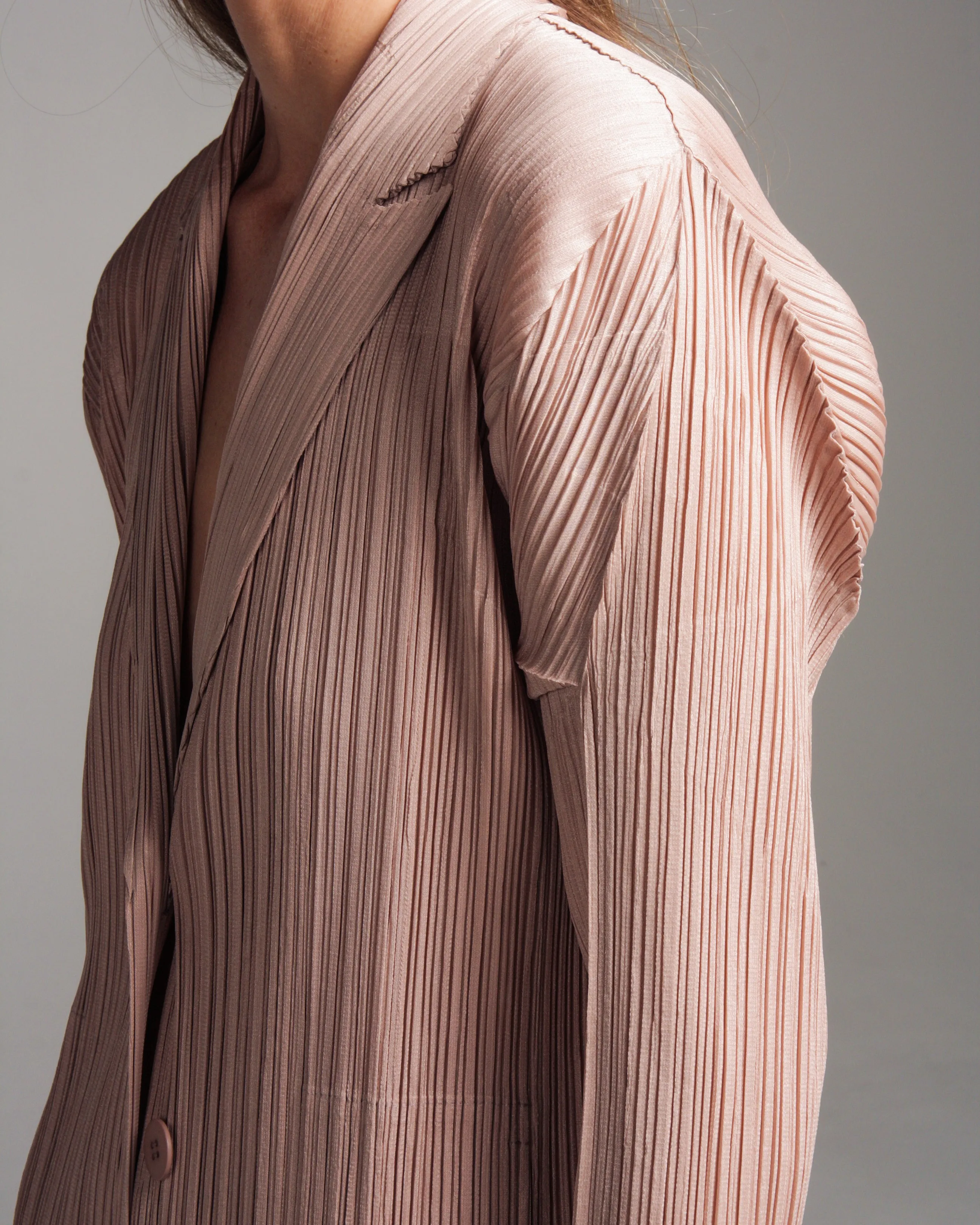 Blush Longline Pleated Jacket