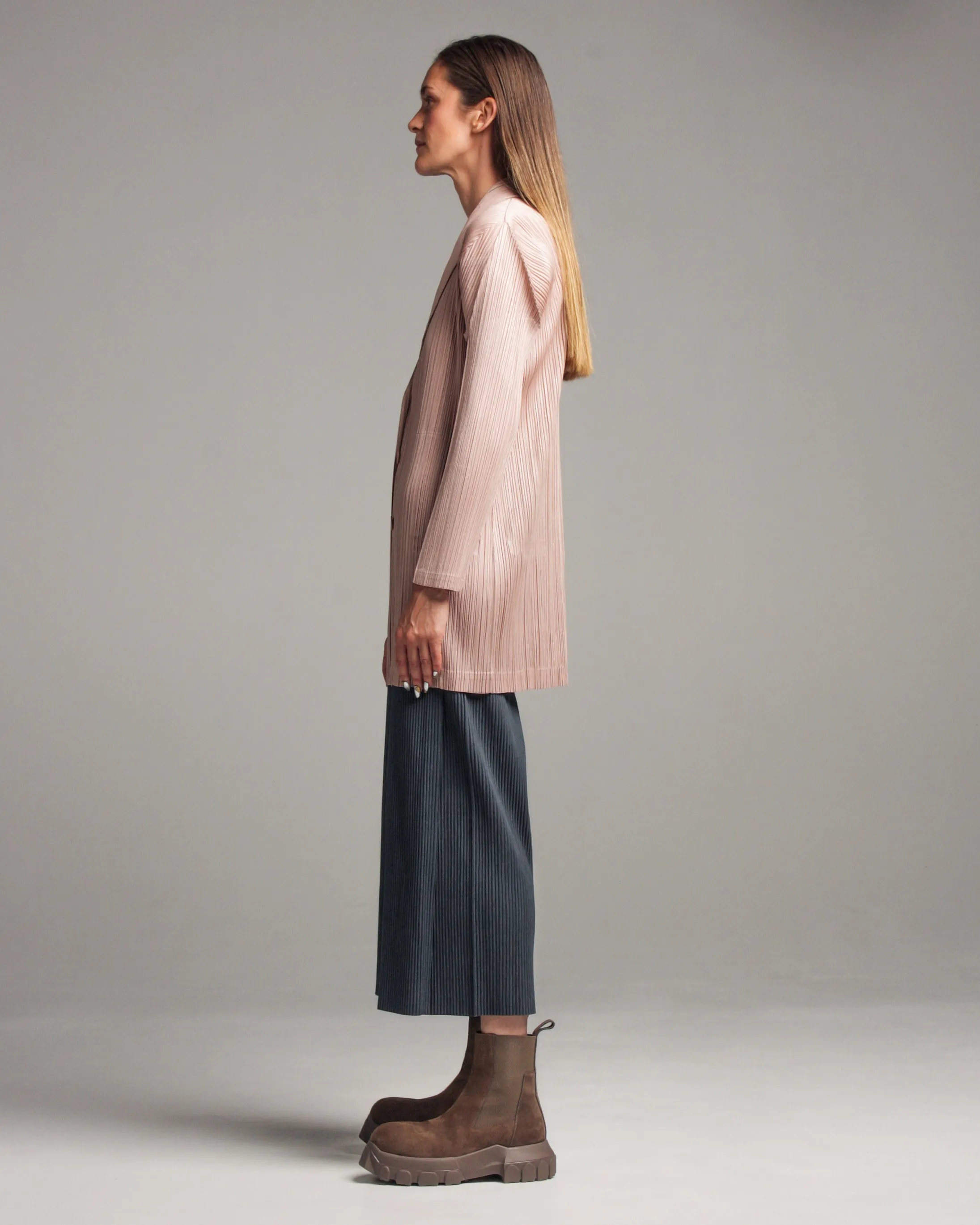 Blush Longline Pleated Jacket