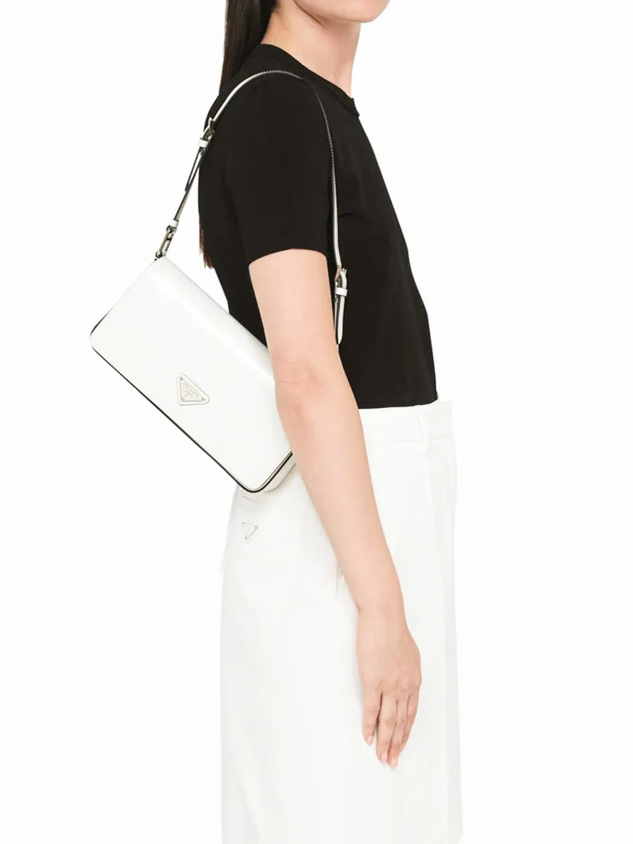 Brushed Leather Femme Bag in White N