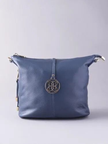 Cartmel Leather Cross Body Bag in Navy