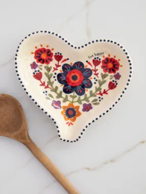 Ceramic Spoon Rest - Live Happy Heart