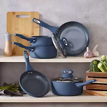 Cermalon Matt Blue 5 Piece Cookware Set | Kaleidoscope