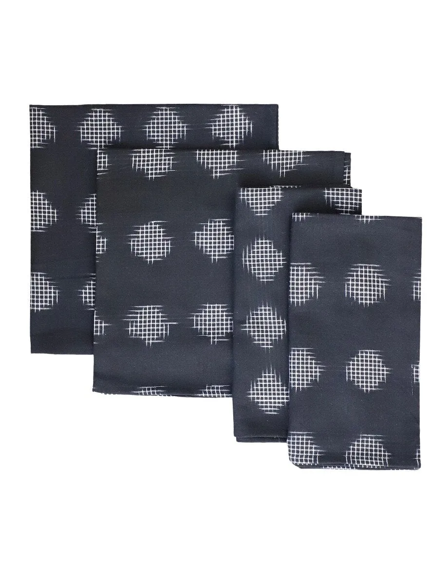 Cloth Napkins- Black Circles - Set of 4