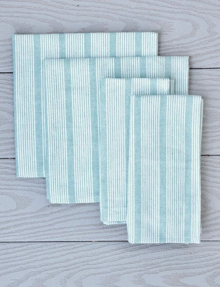 Cloth Napkins- Stripes Light Blue- Set of 4