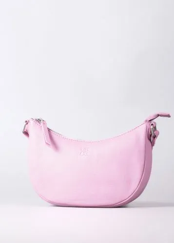 Coniston Crescent Leather Cross Body Bag in Pink