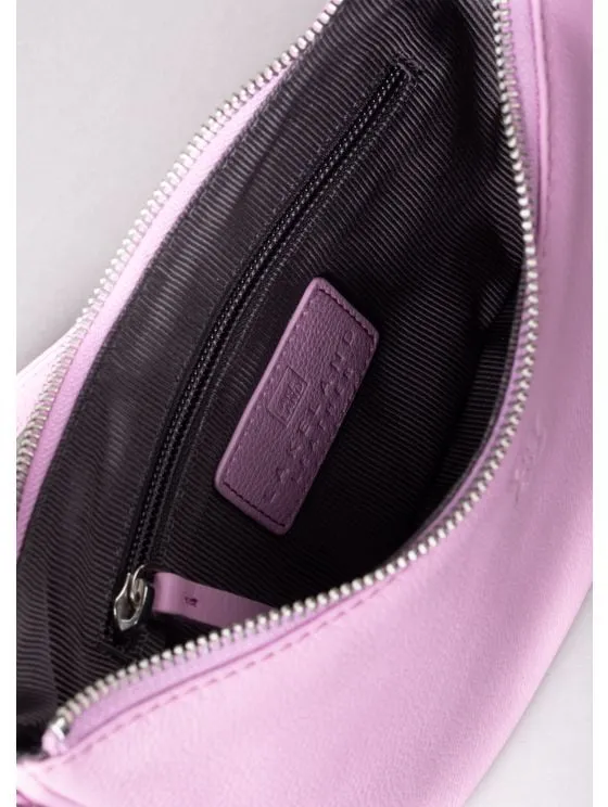 Coniston Crescent Leather Cross Body Bag in Pink