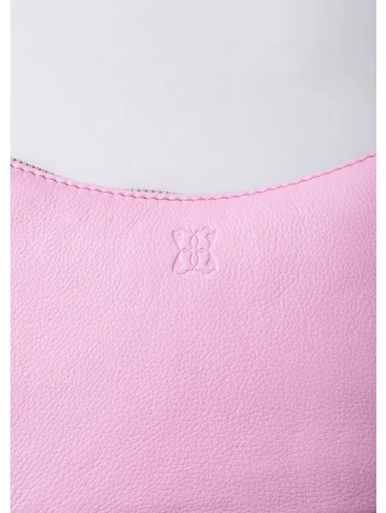 Coniston Crescent Leather Cross Body Bag in Pink