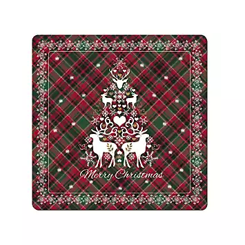 Denby Christmas Tartan Square Placemats Set of 6 | Kaleidoscope