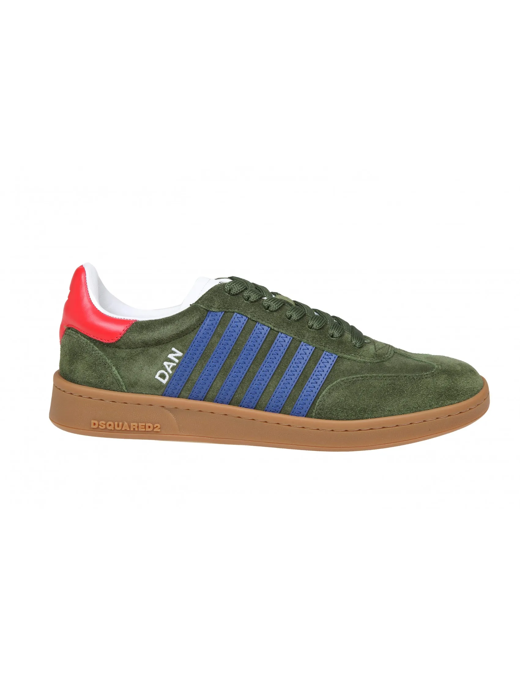 DSQUARED2 GREEN SUEDE BOXER SNEAKERS