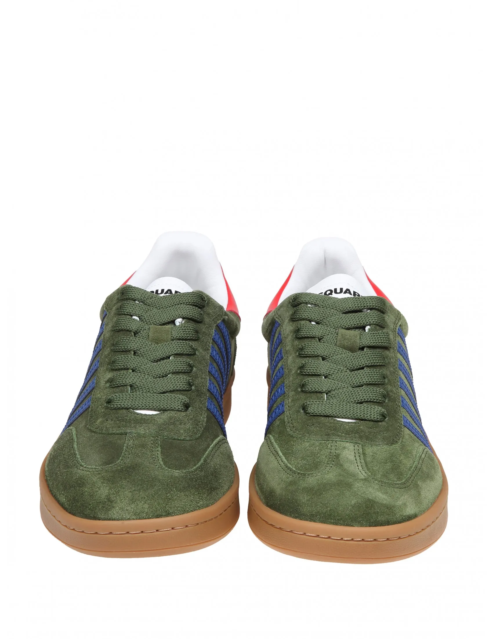 DSQUARED2 GREEN SUEDE BOXER SNEAKERS