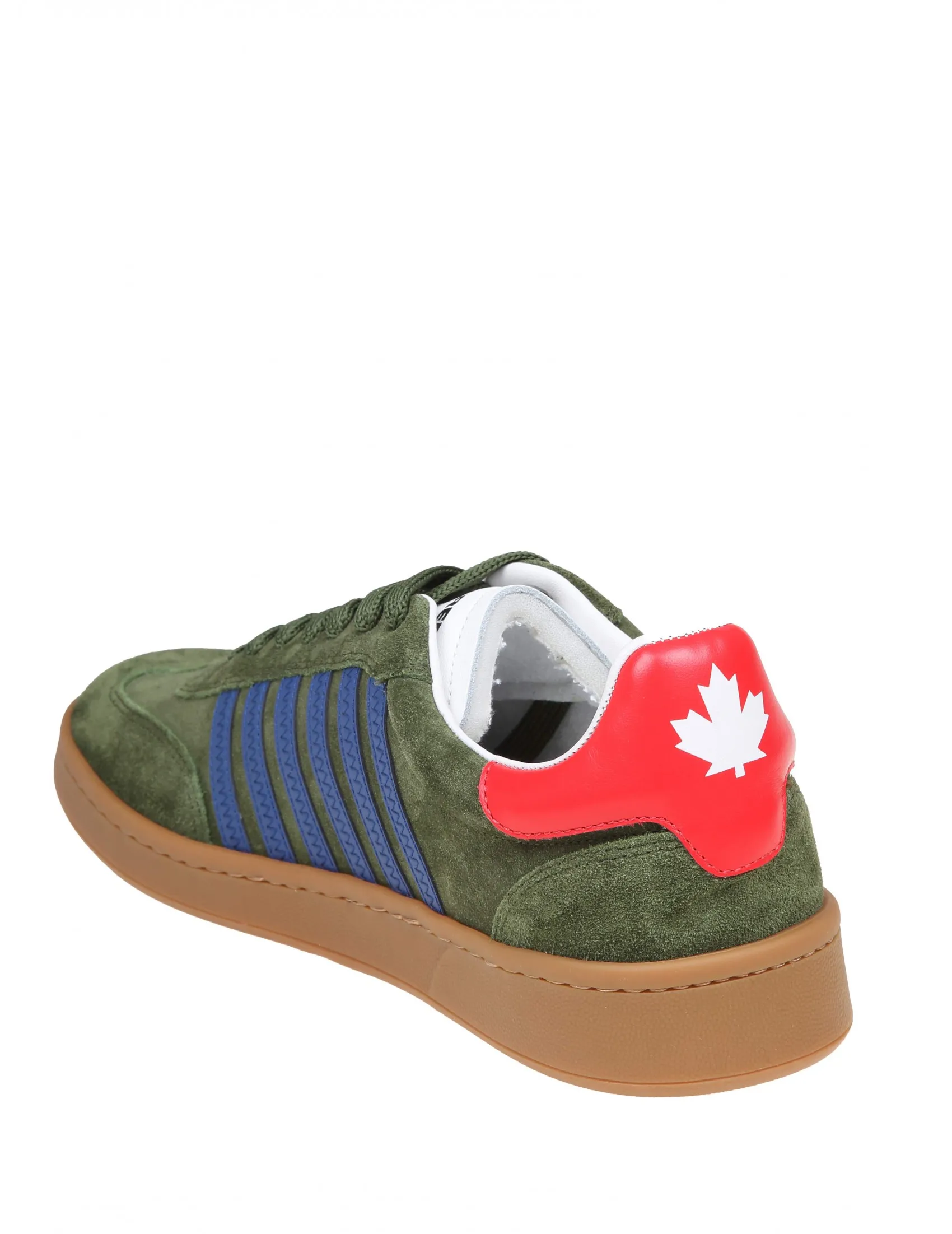 DSQUARED2 GREEN SUEDE BOXER SNEAKERS