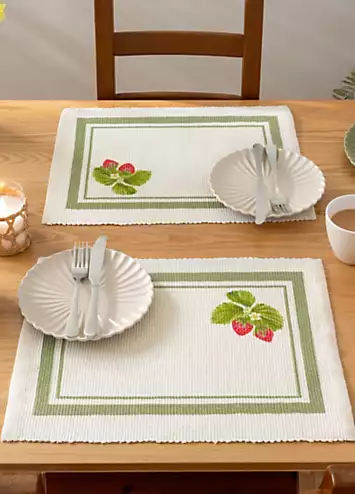 Evans Lichfield Strawberry Set of 4 Table Placemats | Kaleidoscope