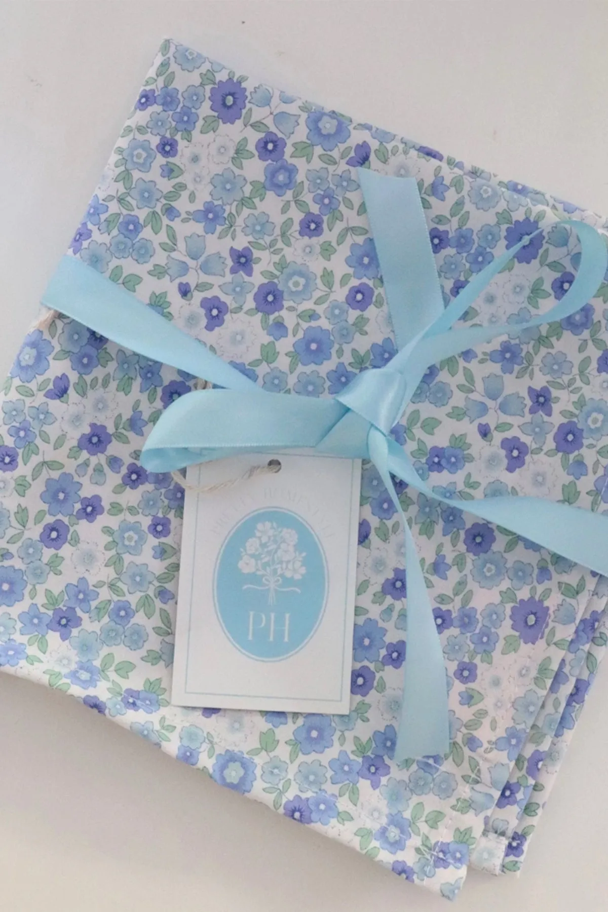 Floral Blue Cotton Napkins