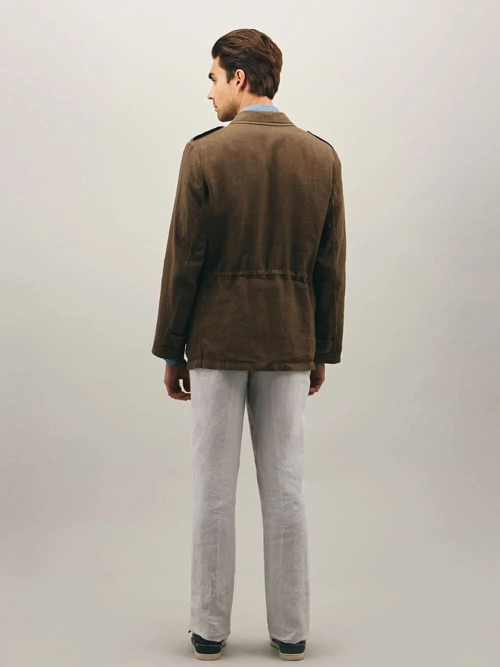 Garment-dyed Linen Field Jacket