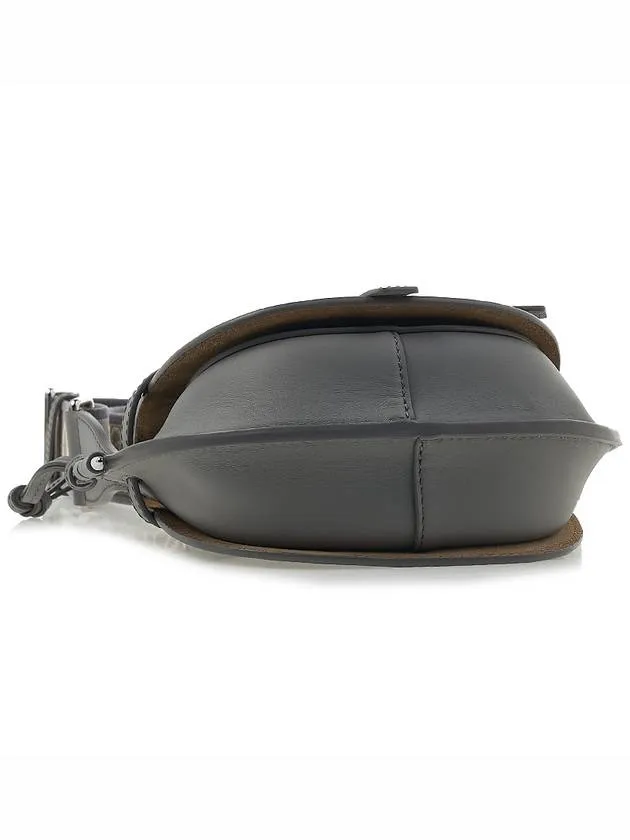 Gate Dual Mini Soft Calfskin Cross Bag Pearl Grey