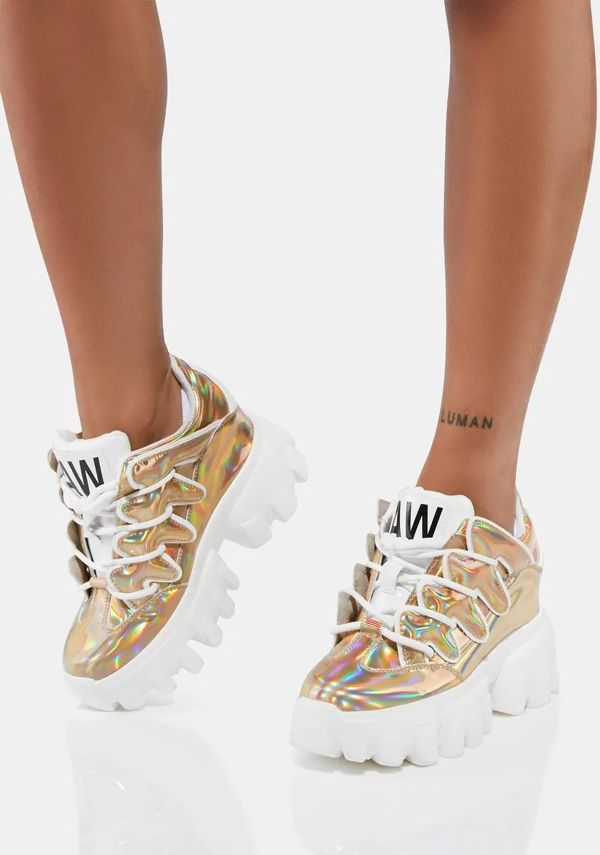 Gold Soursop Low Top Wedge Sneakers-