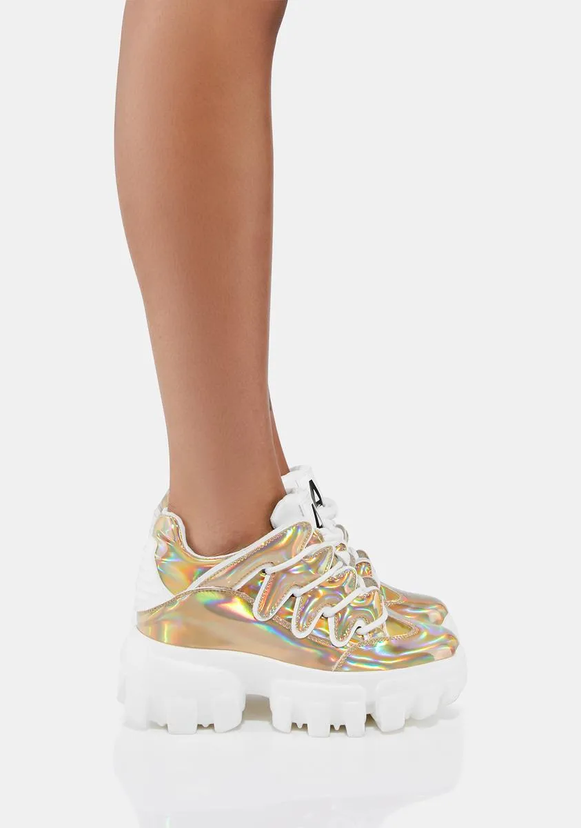 Gold Soursop Low Top Wedge Sneakers-