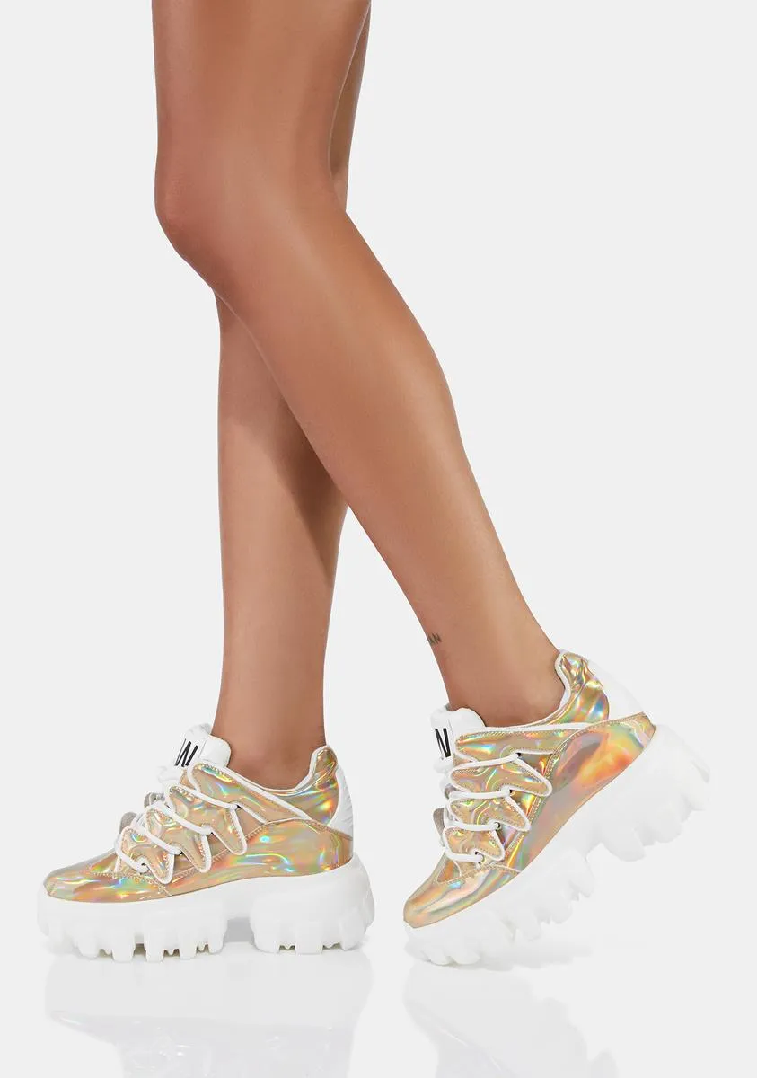 Gold Soursop Low Top Wedge Sneakers-