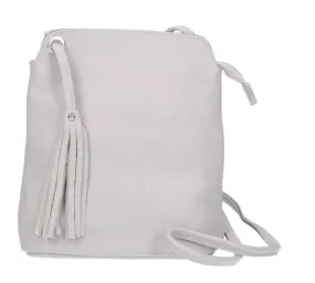 Gray leather shoulder bag leia