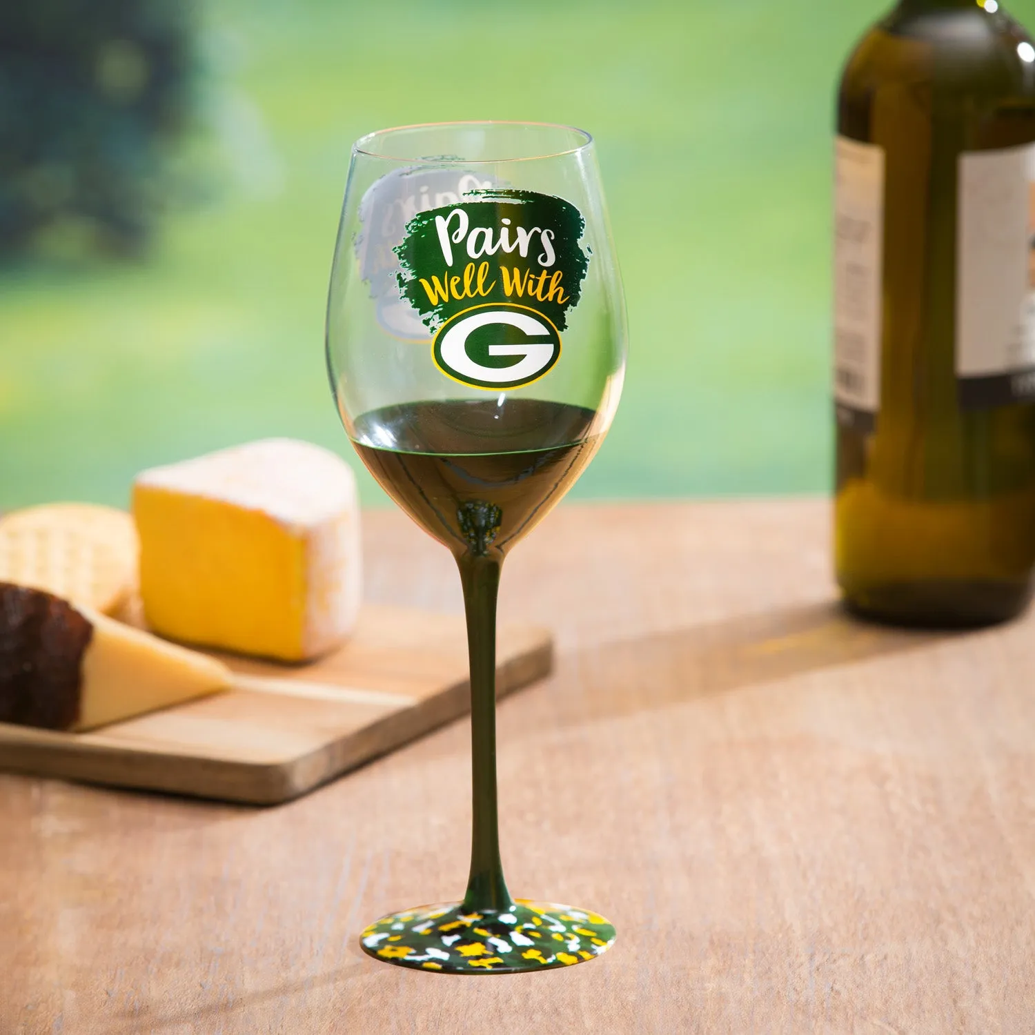 Green Bay Packers 17oz Stemmed Wine Glass, Boxed