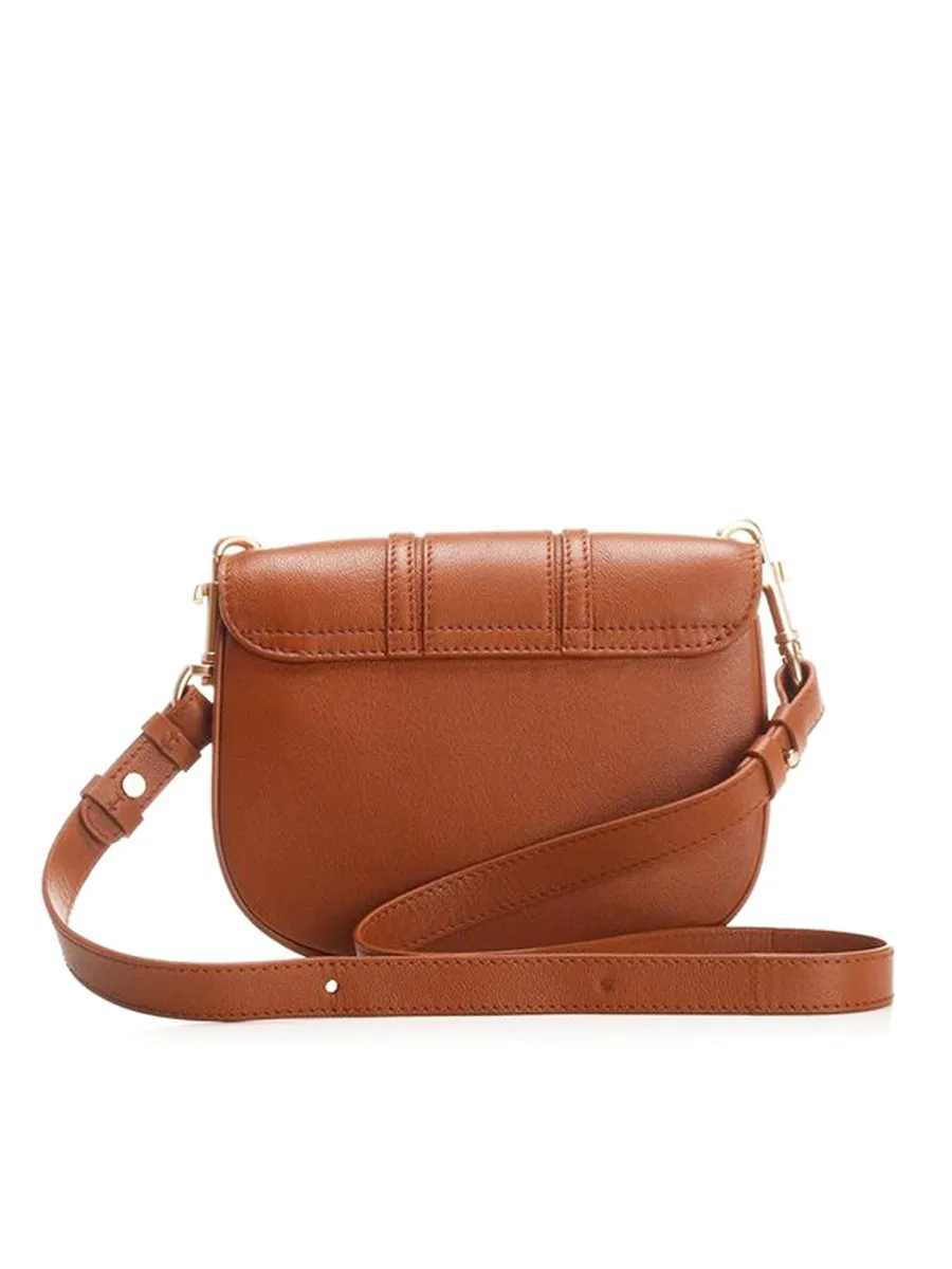 Hana Fringed Leather Crossody Bag in Caramello