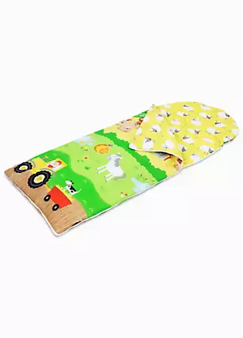 Happy Linen Co. Farm Friends Reversible Sleeping Bag | Kaleidoscope