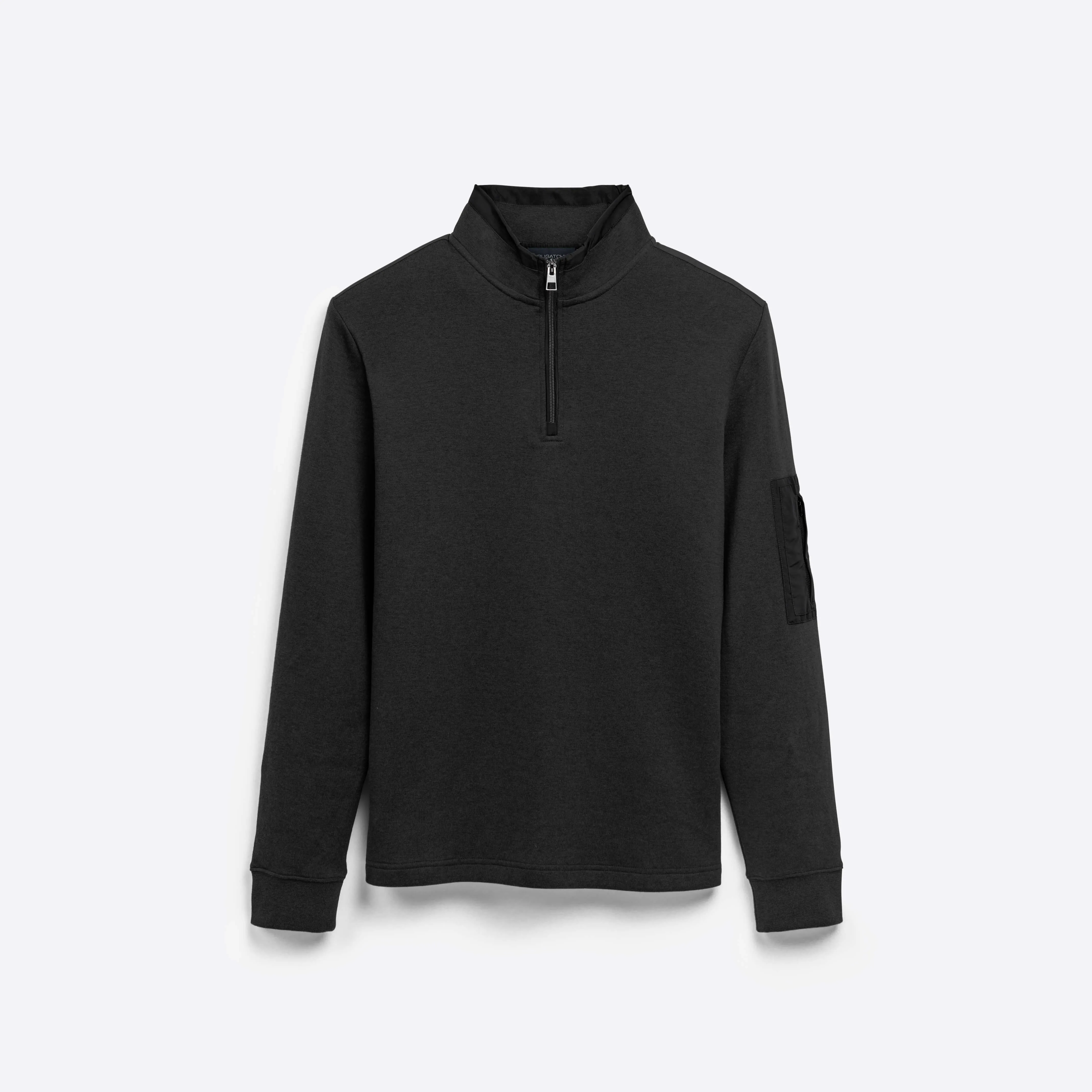 Heather Quarter Zip Mock Neck Pullover