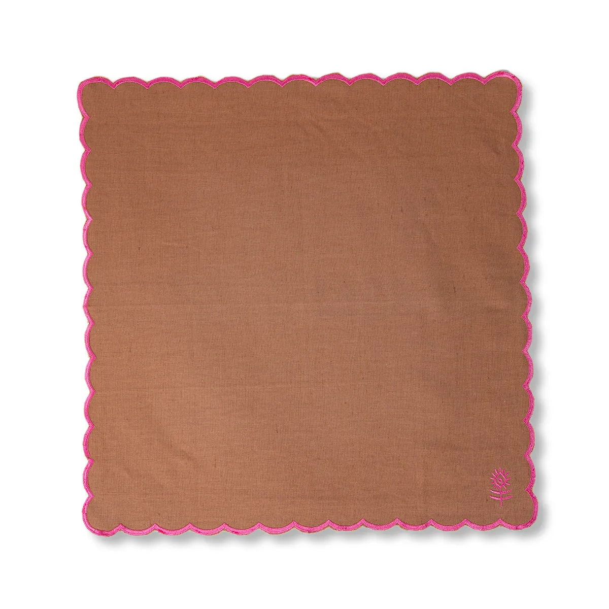 Icon Linen Napkins S/4 - Khaki + Hot Pink