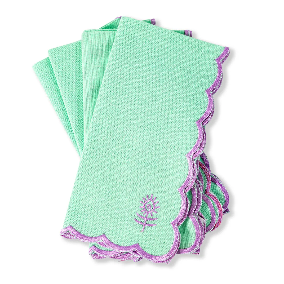 Icon Linen Napkins S/4 - Mint + Lilac