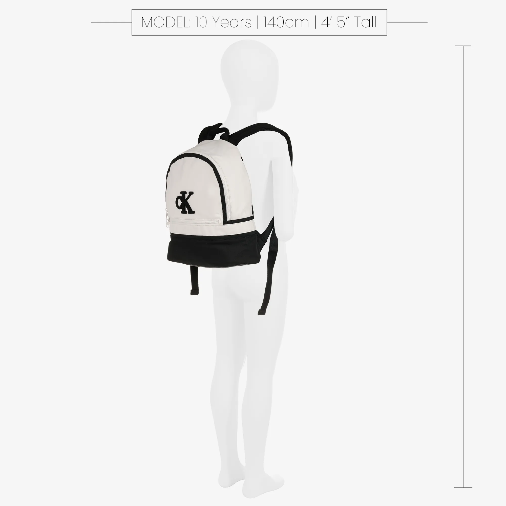 Ivory & Black Canvas Backpack (34cm)