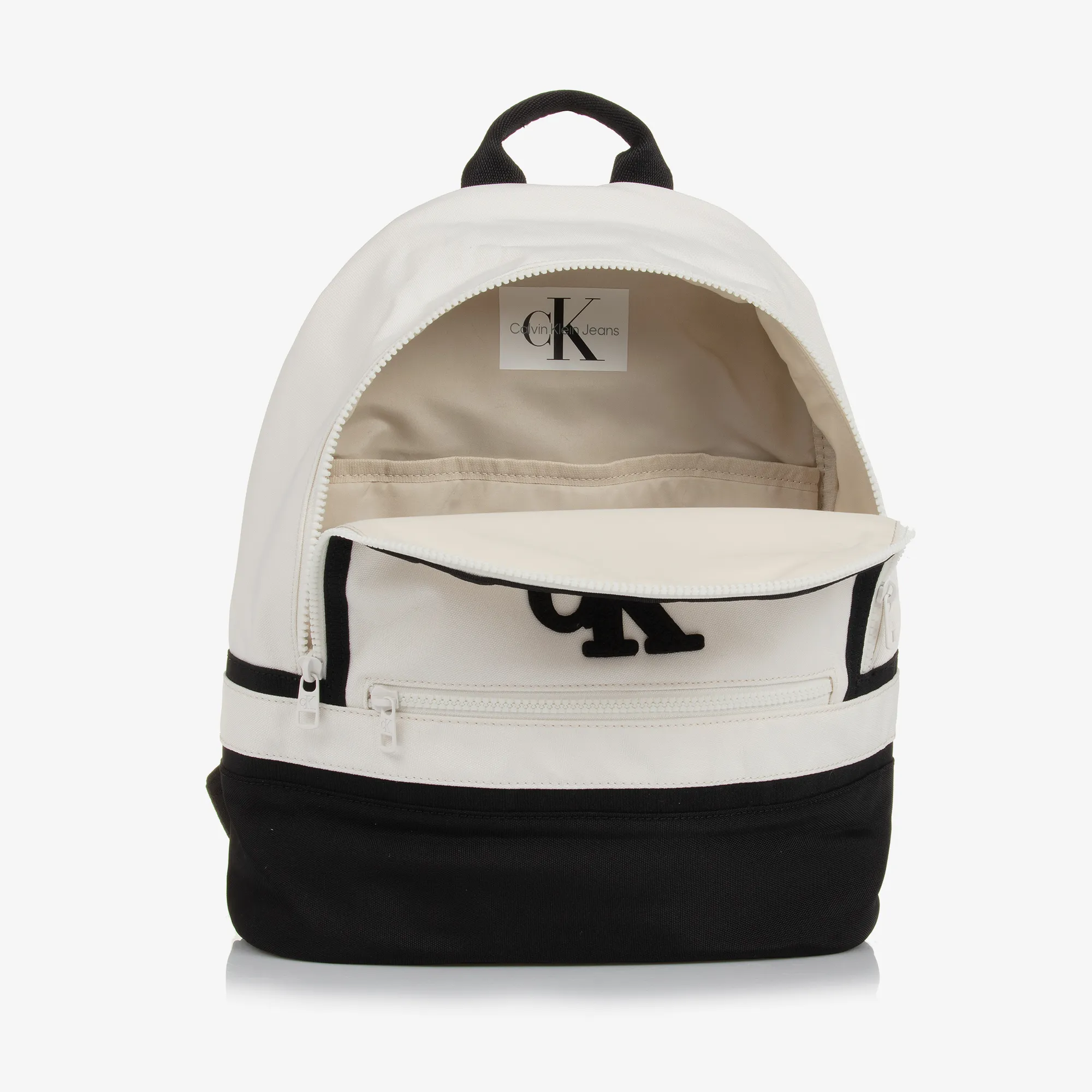 Ivory & Black Canvas Backpack (34cm)