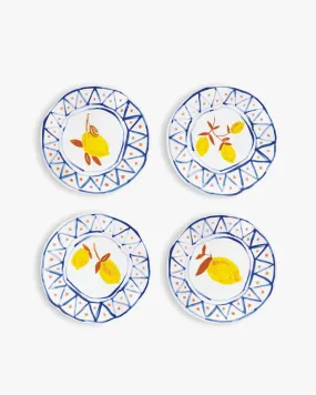 &Klevering Moroccan Lemon Plate Set Of 4 Multicolor