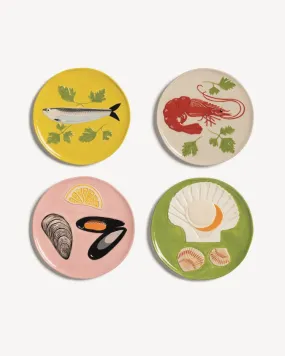 &Klevering Plate De La Mer Set Of 4 Multicolor