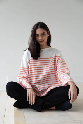 Laboratory | Striped Pullover in White & Orange