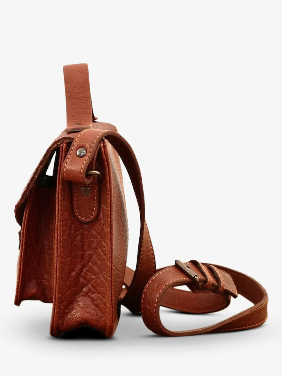 leather hand bag for woman Brown - Mademoiselle George Light Brown | PAUL MARIUS