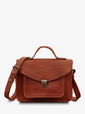 leather hand bag for woman Brown - Mademoiselle George Light Brown | PAUL MARIUS