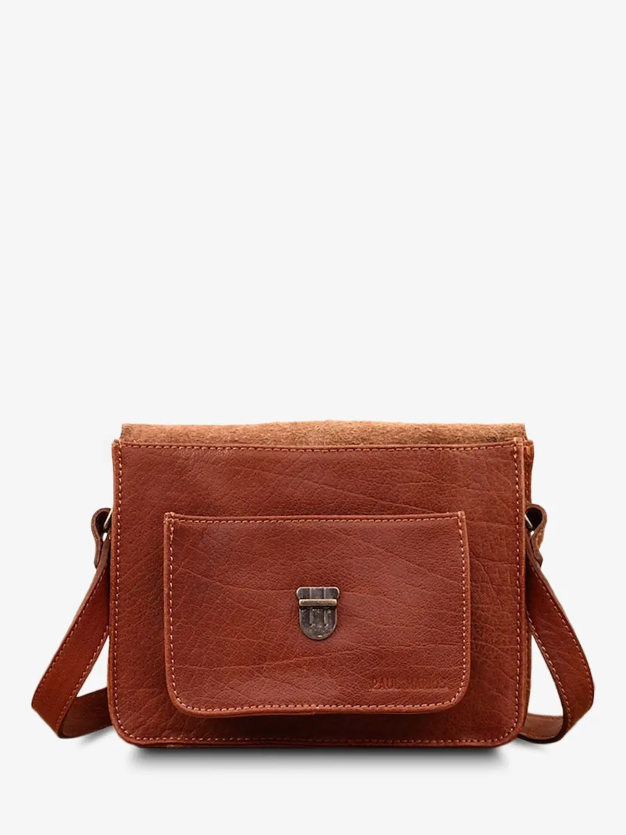 leather hand bag for woman Brown - Mademoiselle George Light Brown | PAUL MARIUS